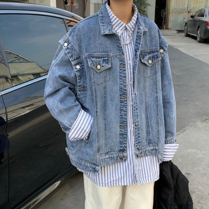 Street Fashion Brand - Casual Button Loose Male Jean Coats
