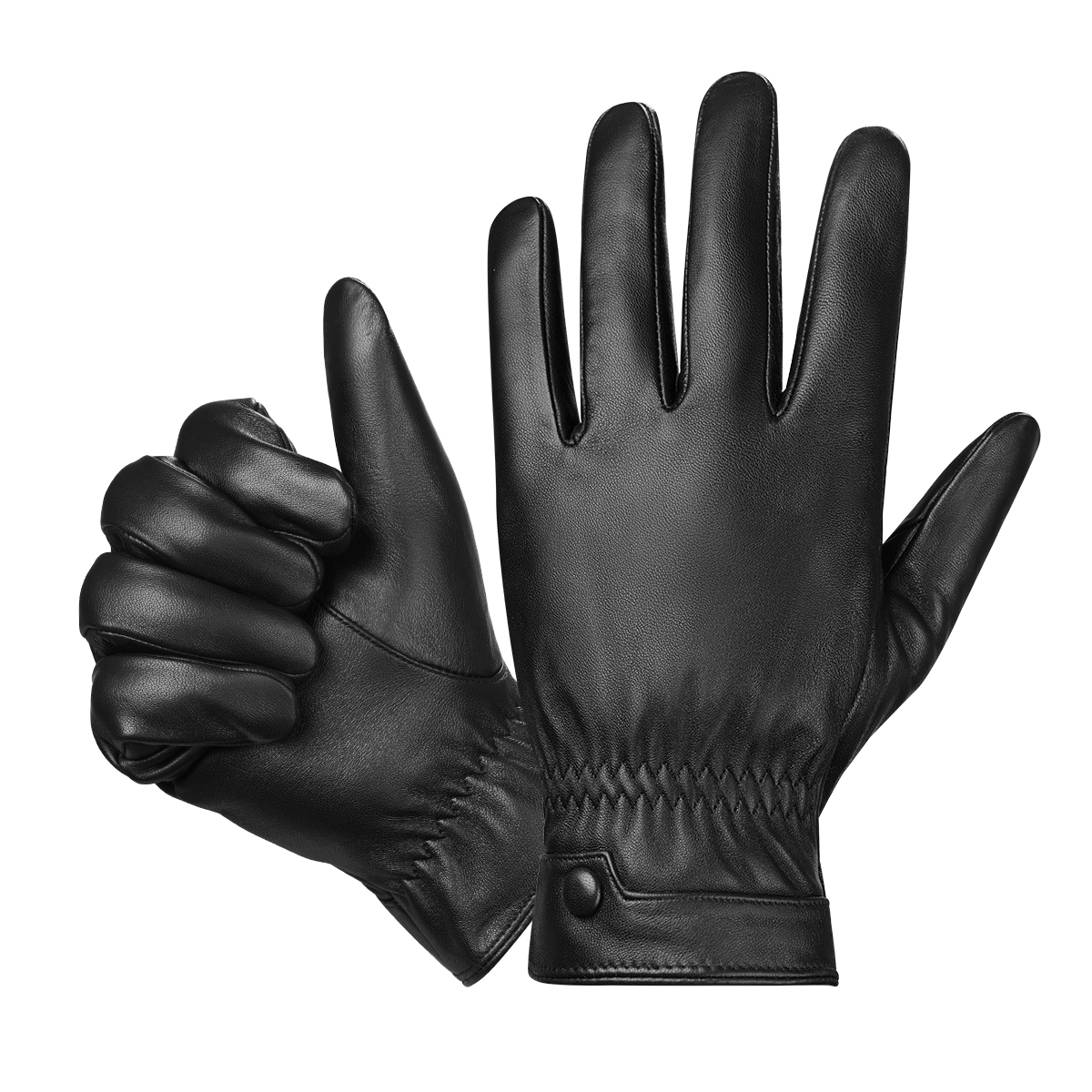 Street Fashion Gloves - BISON DENIM Genuine Sheepskin Leather Men
