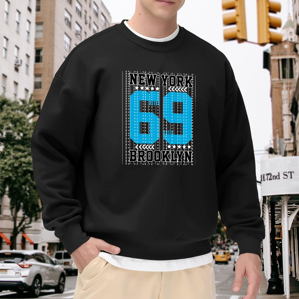 Street Fashion New York - Men's Black Crew Neck Loose Sweatshirt