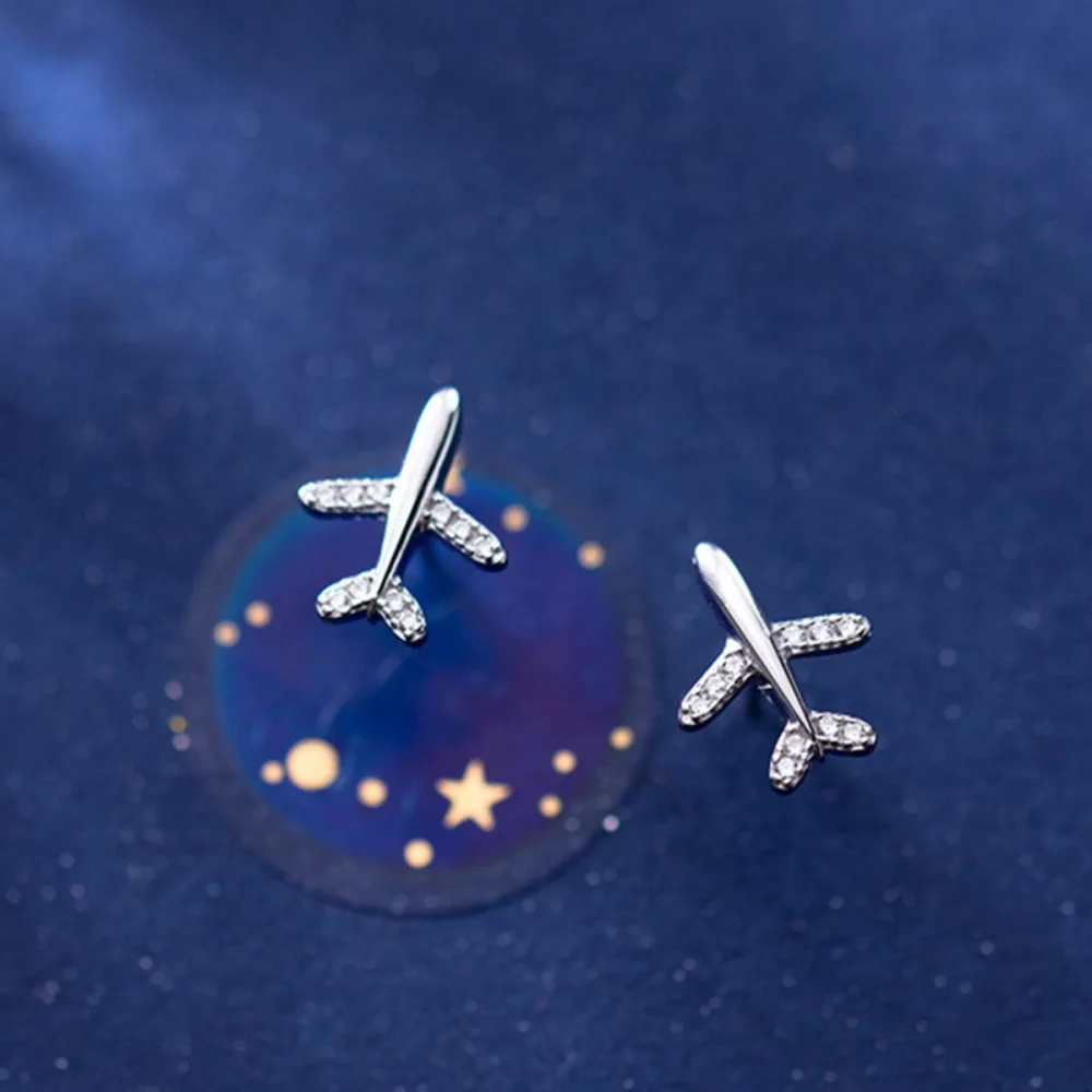 Street Fashion Earrings - Simple Delicate Small Plane Airplane Earrings