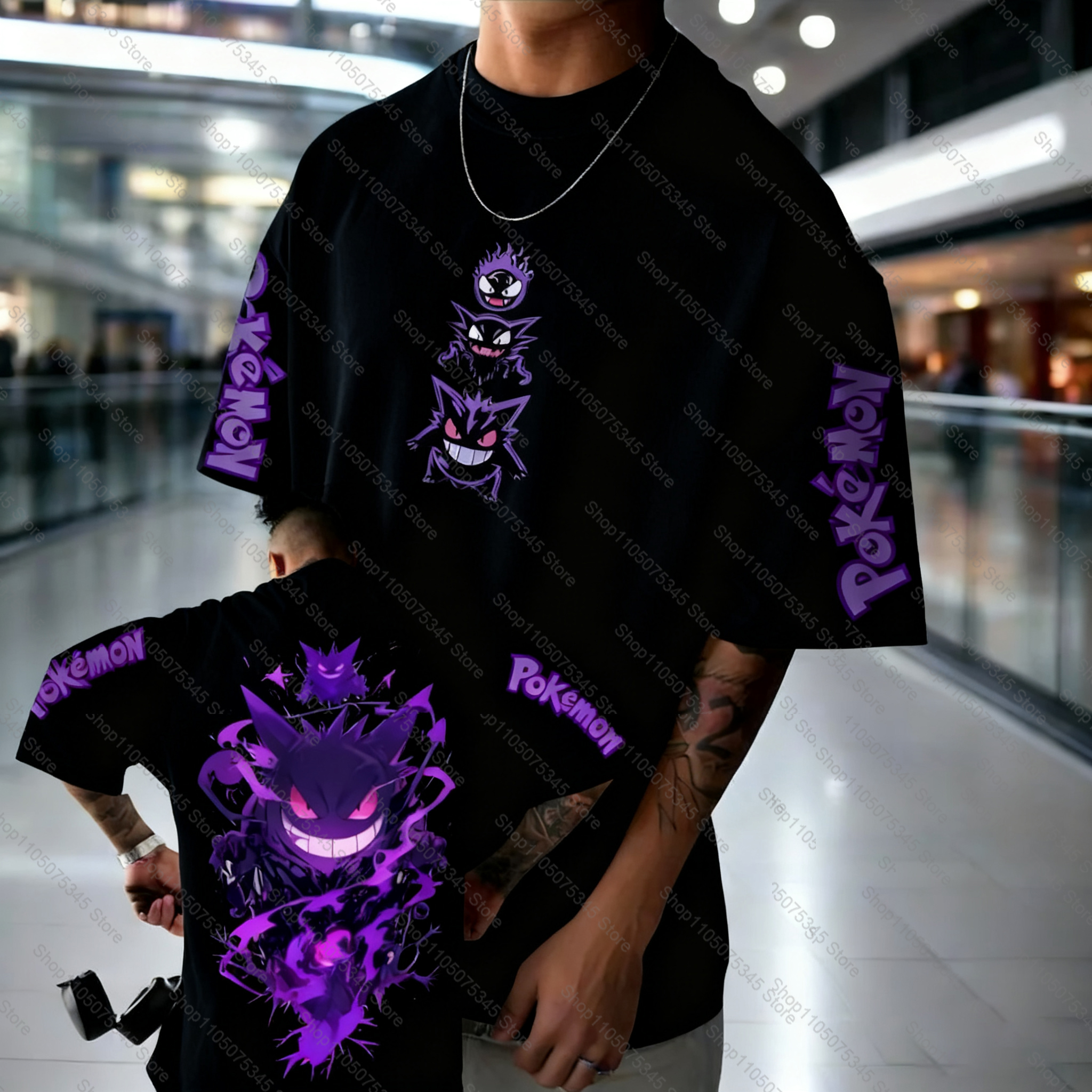 Street Fashion Brand - Pokémon Animation Derivatives Gengar Printing T-shirt