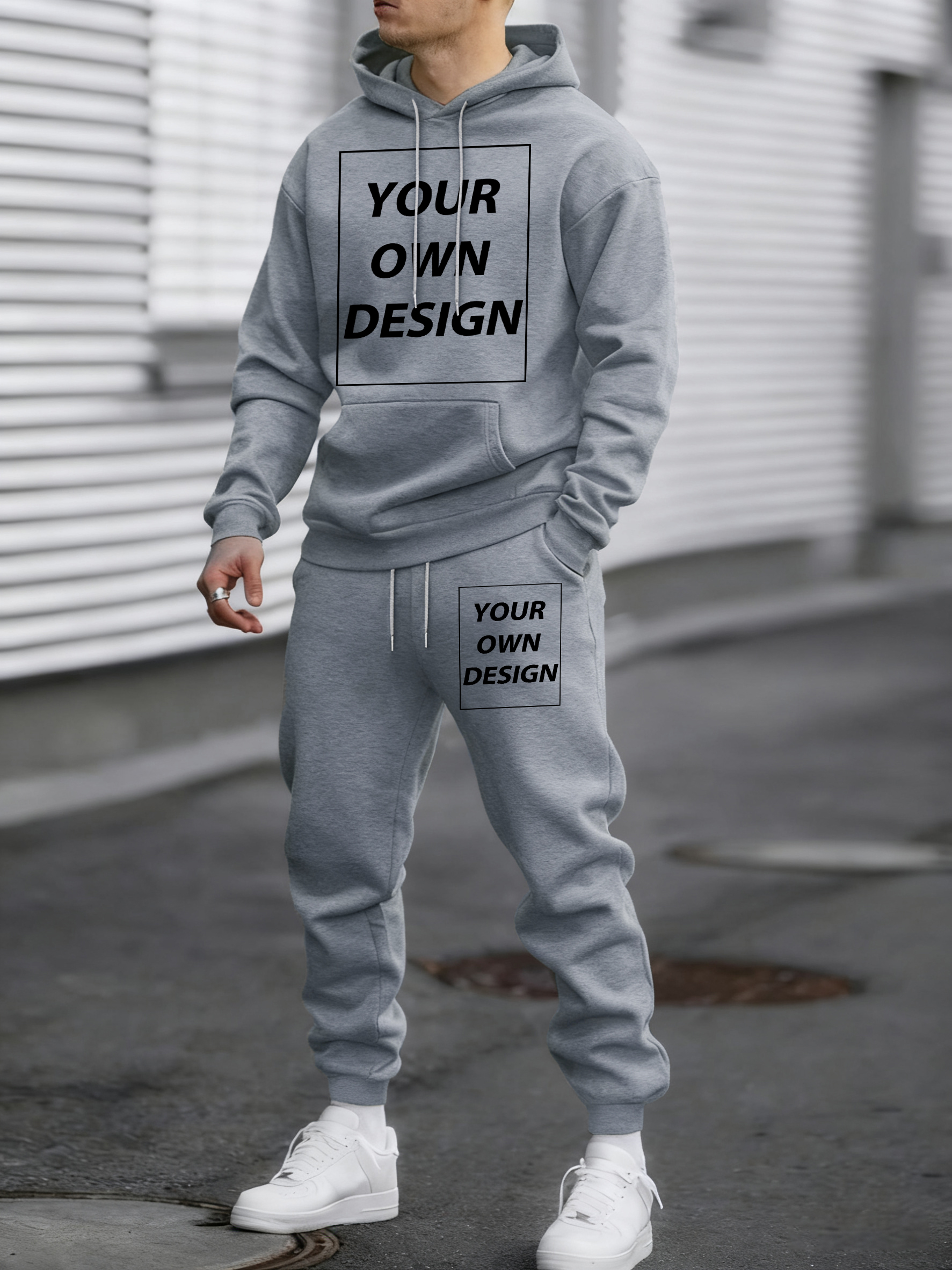 Street Fashion Men - Spring Autumn Hoody Set Customized Logo