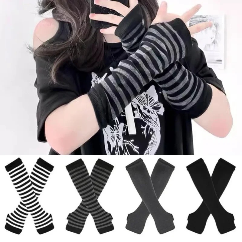 Street Fashion Gloves - Punk Long Sleeves Fingerless Gloves Cuff