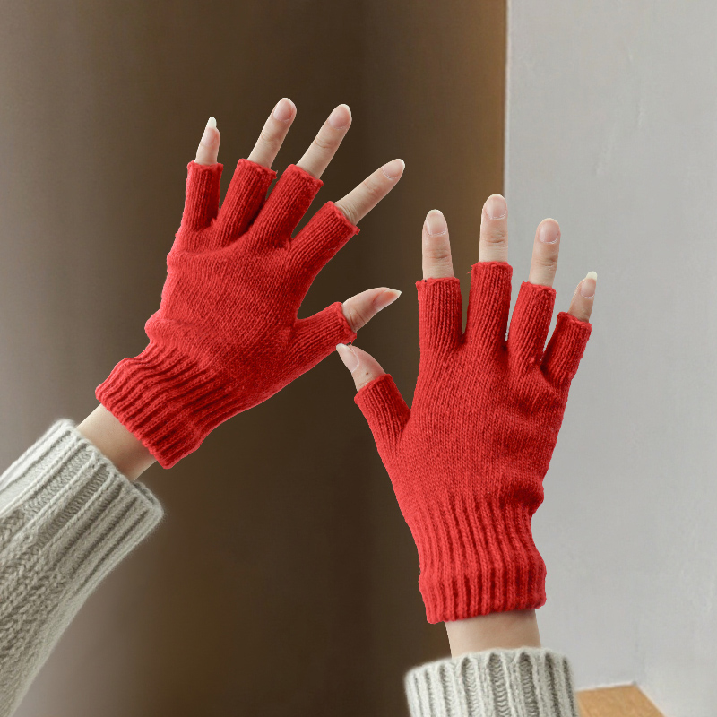 Wool Half-Finger Gloves for Wo - Street Fashion Gloves recensie en prijs