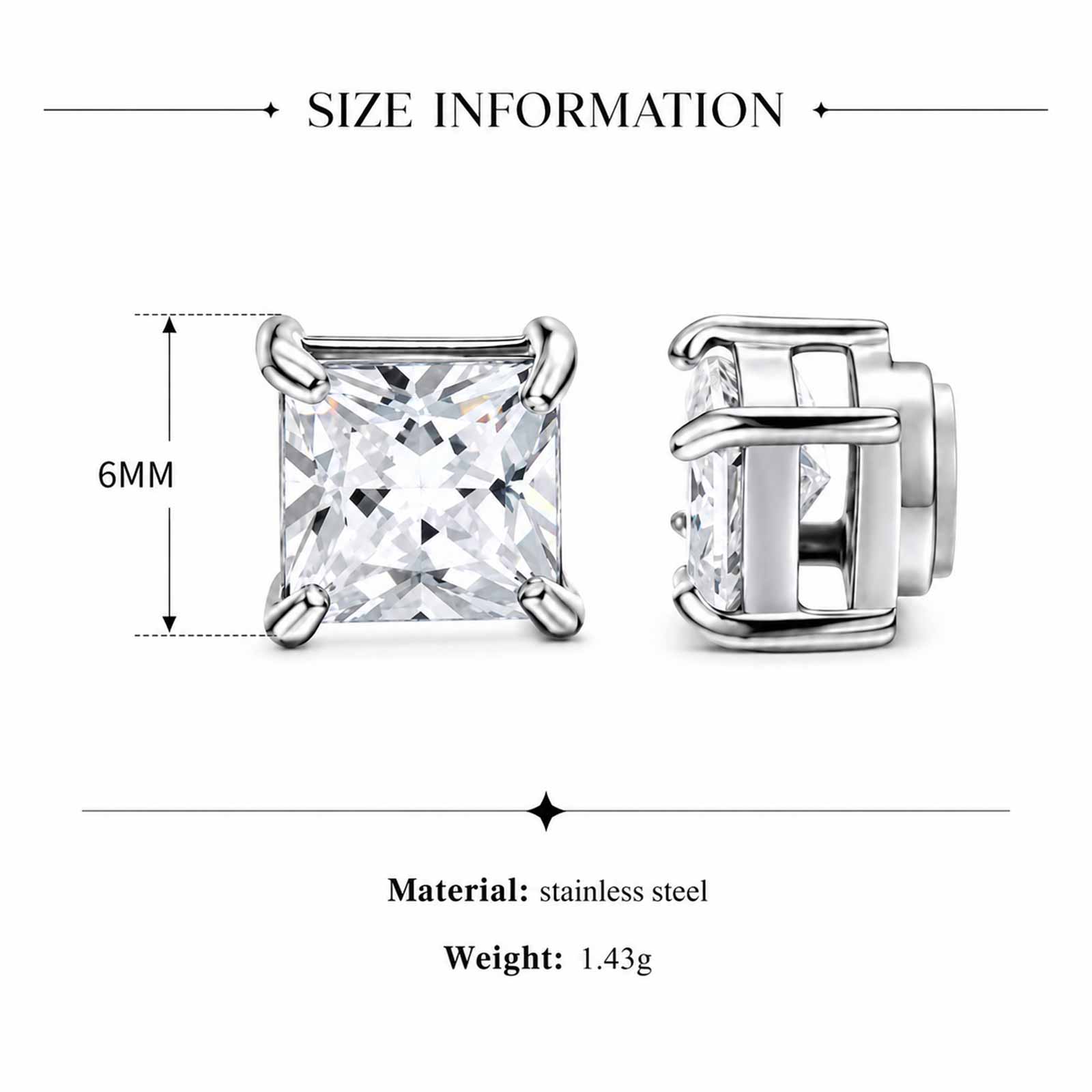Square Zirconia Magnetic Clip  - Street Fashion Earrings recensie en prijs