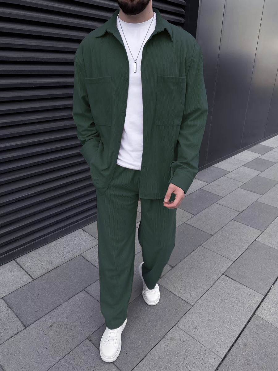Men's corduroy two-piece outfi - Street Fashion Men recensie en prijs