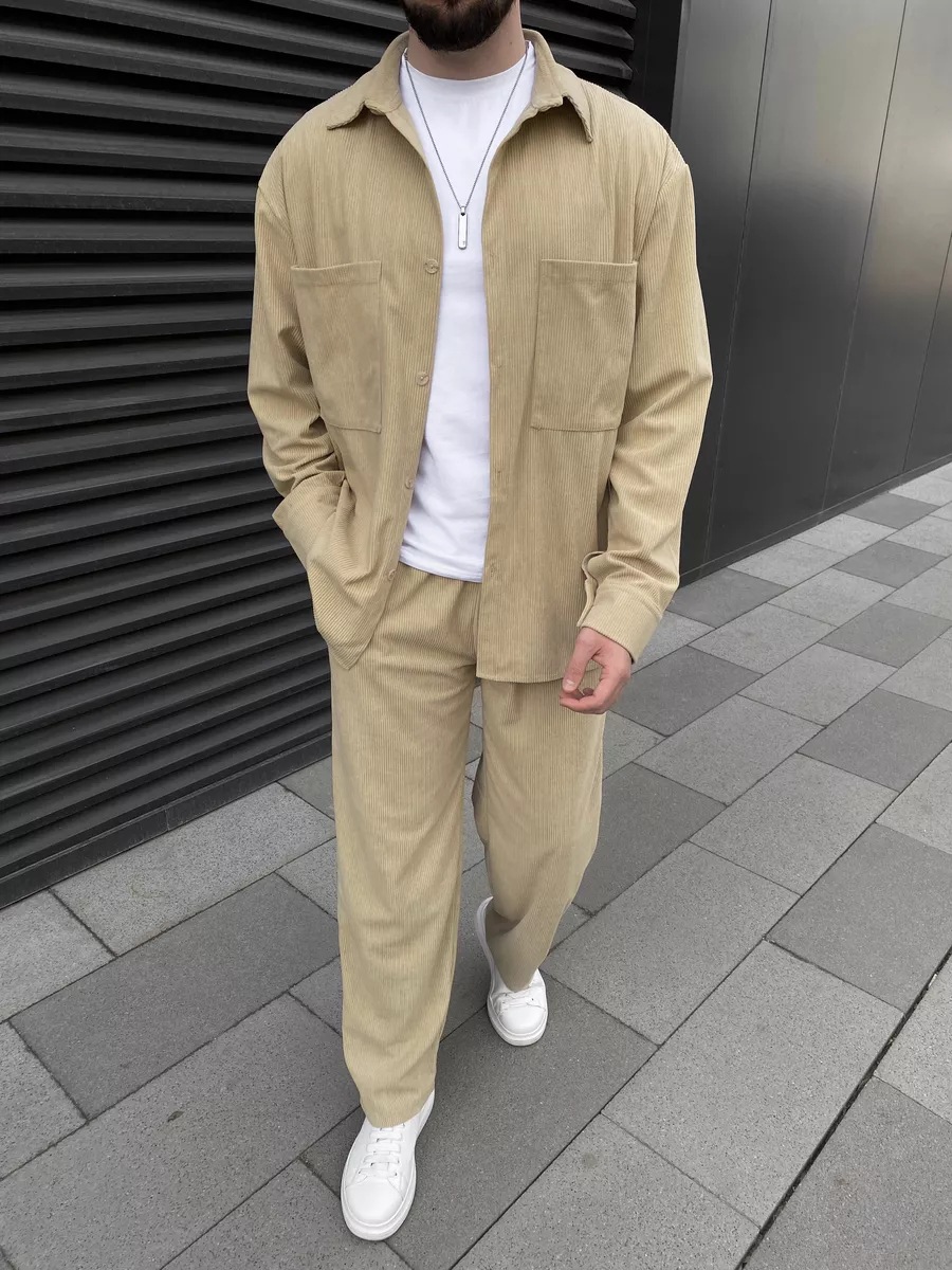 Men's corduroy two-piece outfi - Street Fashion Men recensie en prijs