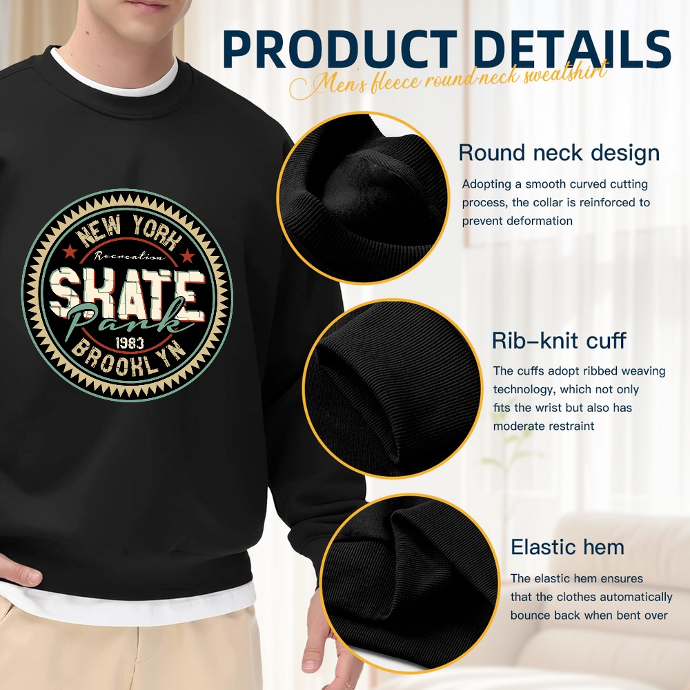 Men's Black Crewneck Sweatshir - Street Fashion New York recensie en prijs