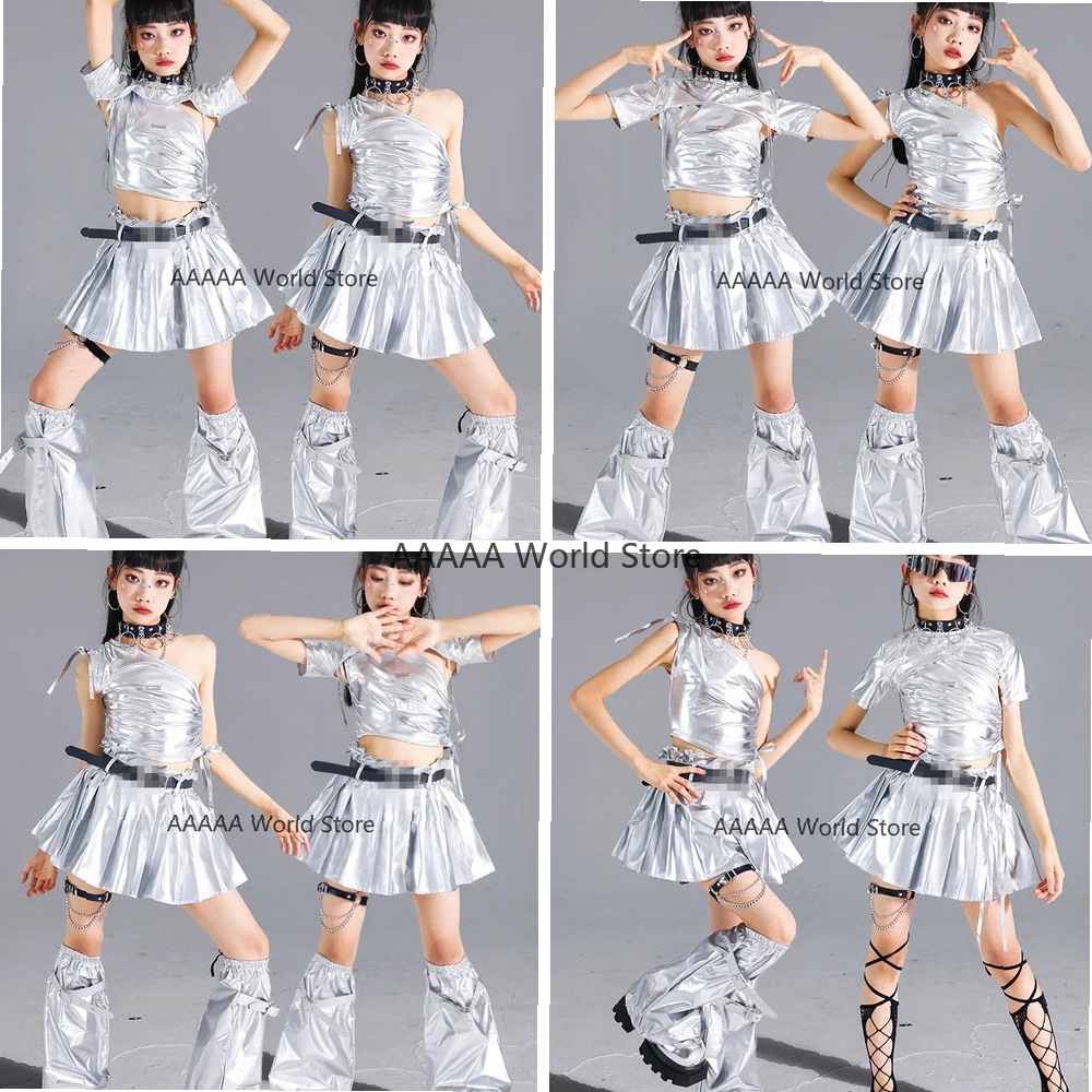 Cosplay Silver Crop Top Pleate - Street Fashion Europe recensie en prijs