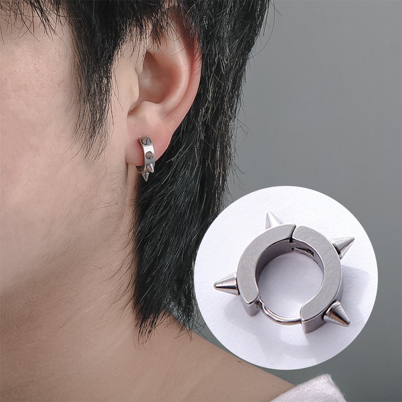 1Pair Punk Stainless Steel Spi - Street Fashion Earrings recensie en prijs