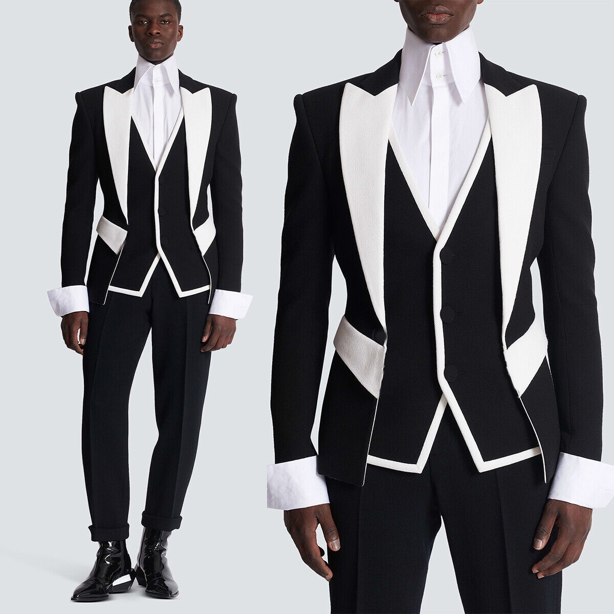 Custom black and white matchin - Street Fashion Jacket Men recensie en prijs