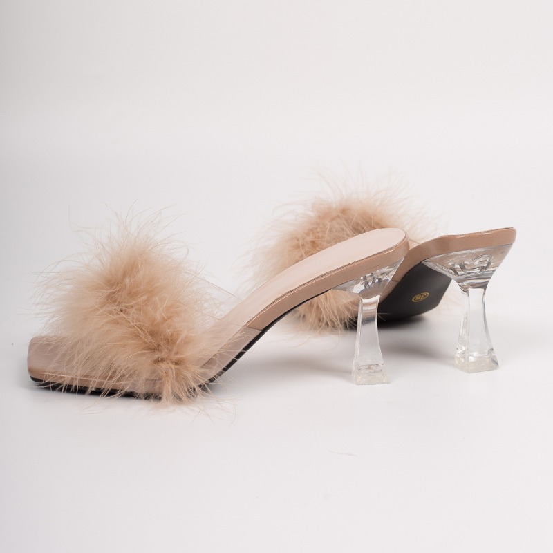 Women Clear High Heel Faux Fur - Street Fashion Rome 2026 recensie en prijs
